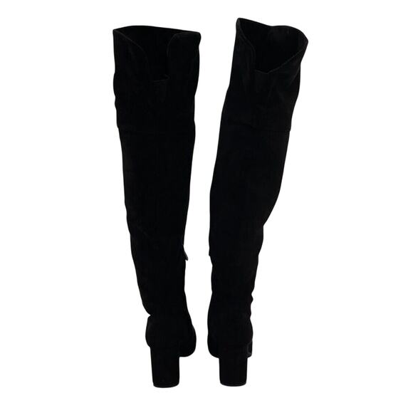 Dream Pairs 3 inch Block Heel Over The Knee Women’s Boots Size 7 Black Suede - Picture 4 of 10
